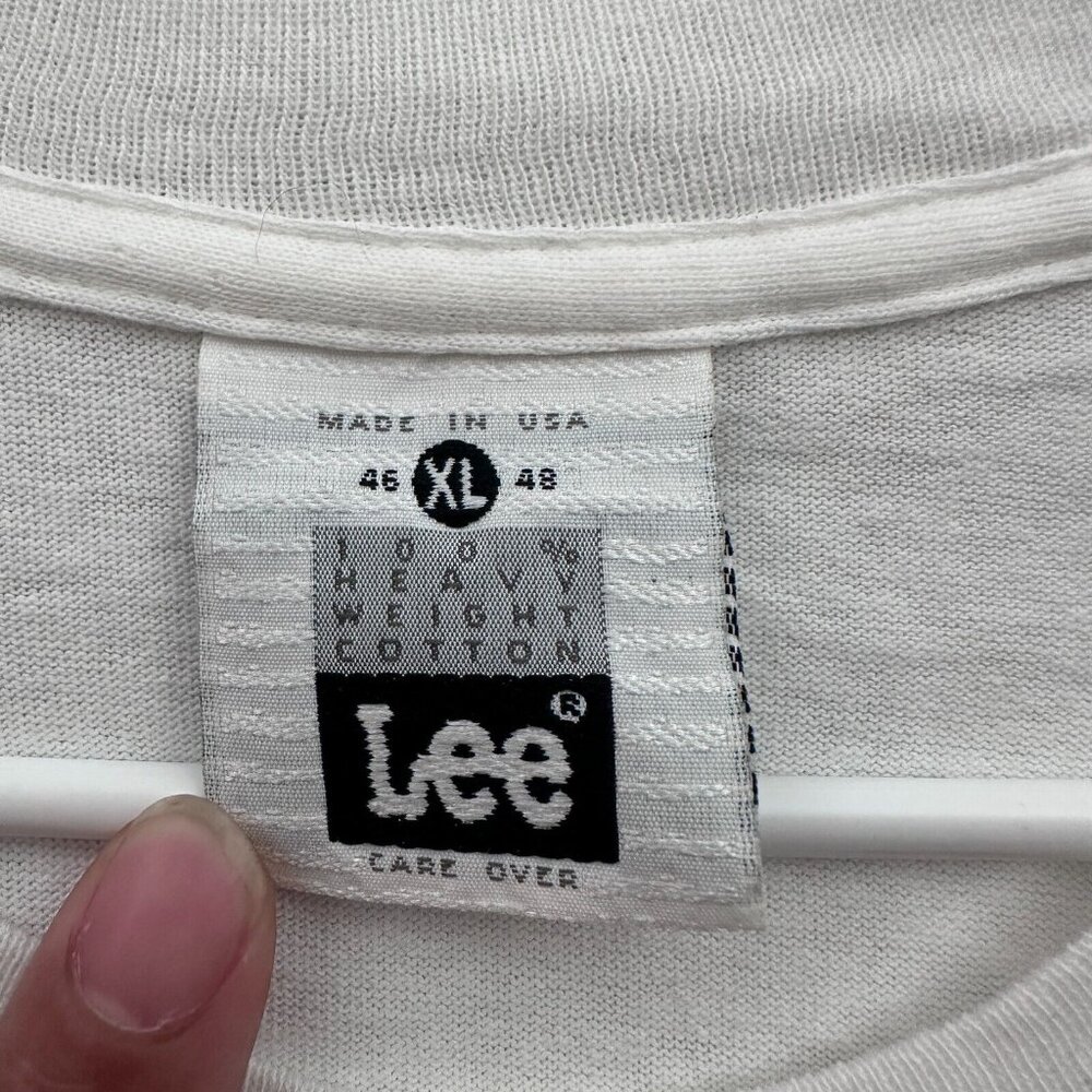 Vintage Lee T Shirt Mens XL White 610 WIOD News Talk Raido Promo 90s Retro - Picture 3 of 7